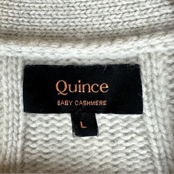 Quince Baby Cashmere Cable Cardigan Pearled Ivory Luxury Minimalist Neutral - Picture 7 of 10